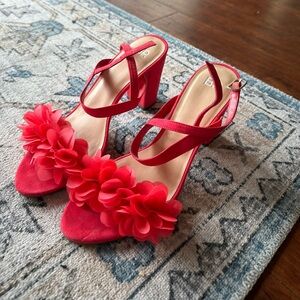 red BP heels size 9.5
